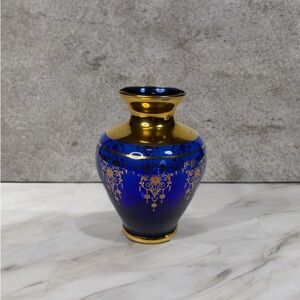 Vintage Vecchia Murano Glass Small Vase 4.5”